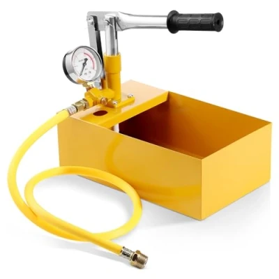Afbeelding van VEVOR Drukpomp, max. 25 bar, vulpompset met enkel ventiel en manometer, 5 l watertank, 1 m slang 1/2 inch buitendraadaansluiting voor leidingen
