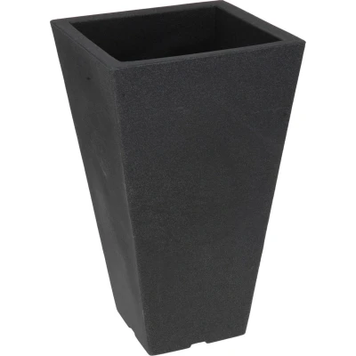Afbeelding van Bloempot capri vierkant 27x27x45 cm antraciet
