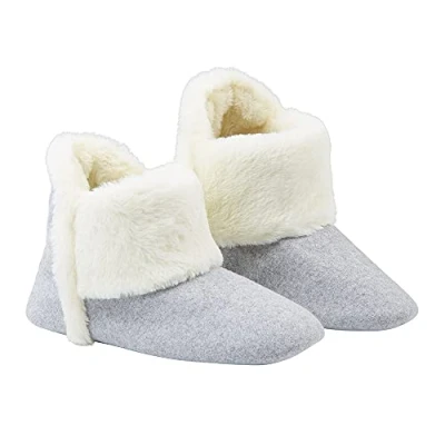 Afbeelding van DUNLOP pantoffels voor dames, pluizige met traagschuim inlegzolen, Grijs, 39 EU