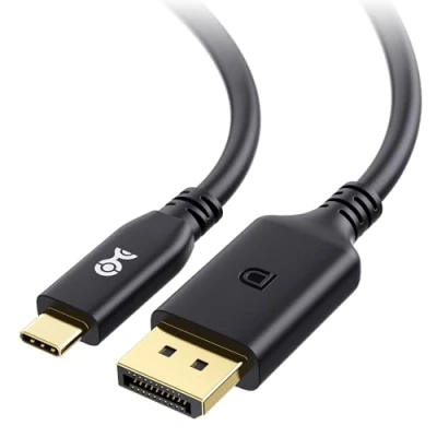 Afbeelding van Cable Matters [VESA gecertificeerd] 40 Gbps USB C naar DisplayPort 2.1 kabel 6,5ft, ondersteunt DP40, 8K @120Hz/4K @480Hz (Thunderbolt 4 kabel), zwart niet voor draagbare