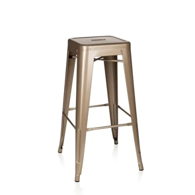 Afbeelding van hjh OFFICE 645013 barkruk VANTAGGIO HIGH metaal goud retro kruk in industrieel design, stapelbaar