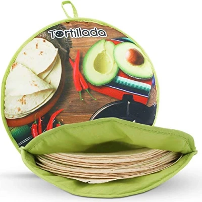 Afbeelding van Tortillada 30 cm Tortilla Warmer/Warmte Container magnetron Gemaakt van Katoen/Polyester (Groen)