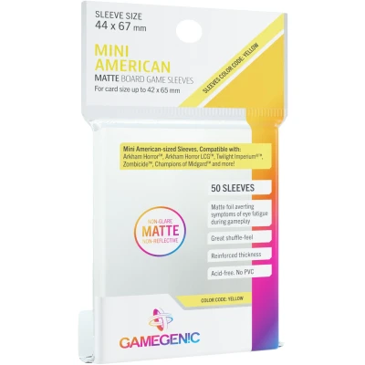 Afbeelding van Gamegenic Matte Board Game Sleeves Yellow 44 x 67 mm (50 stuks)