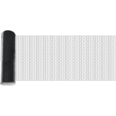Afbeelding van vidaXL Hexagon Hek Grijs 0.4x100 m Staal, Hekpalen met spijker 13 stuks Ø32 mm 60 cm Gegalvaniseerd staal