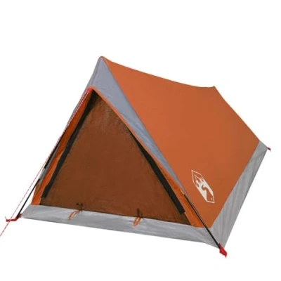 Afbeelding van vidaXL Tent 2 persoons waterdicht grijs en oranje
