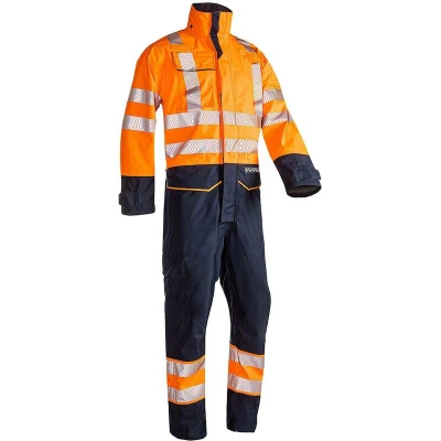 Afbeelding van SIOEN 5908 Aksdal signalistatie regenoverall met ARC bescherming (fluo oranje / marine) 5908A2ET2279S