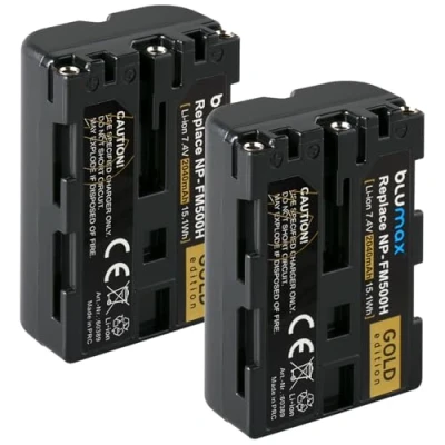Afbeelding van 2X Blumax Gold Edition batterij vervangt Sony NP FM500H (2040mAh) compatibel met Alpha DSLR/SLT serie EVO ii a57 a58 a68 a77/ a99 /
