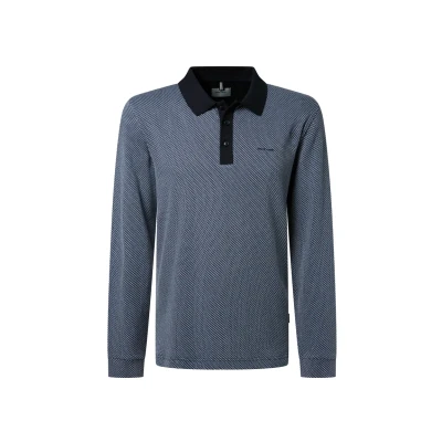 Afbeelding van Pierre Cardin Langarm Poloshirt, Heren, Maat: Large, Blau