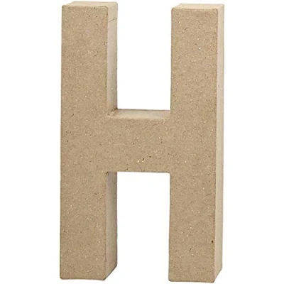Afbeelding van Creotime papier mâché letter H 20,5 cm