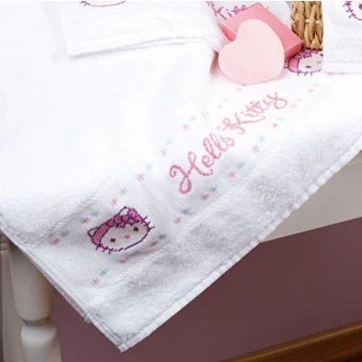 Afbeelding van Handdoek kit Hello Kitty in de badkamer set van 2 Vervaco PN 0148215