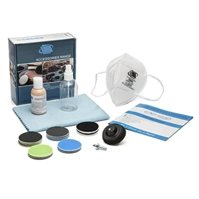 Afbeelding van Glass Polish 28002 xNet DHZ krasverwijderingset voor alle glazen oppervlakken Ø 50mm met boormachine adapter