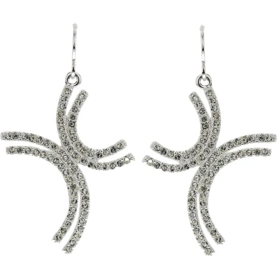 Afbeelding van Behave Luxe oorhangers zilver kleur met steentjes