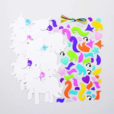 Afbeelding van Baker Ross AT310 Eenhoorn Mix &amp; Match decoratieset (6 stuks) ideaal voor kinderen en knutselwerk, gesorteerd