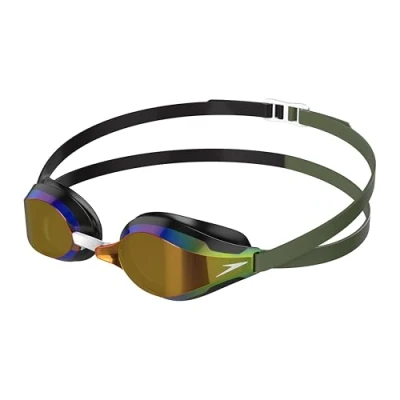 Afbeelding van Speedo Fastskin Speedsocket 2 zwembril voor wedstrijdracen, condensvrij, druppelvrij, uniseks volwassenen, zwart/landgroen/rook, eenheidsmaat