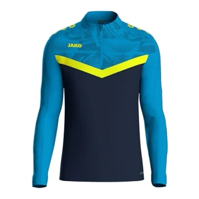 Afbeelding van JAKO Ziptop Iconic rood/wijnrood L marine blauw/fluogeel / 164