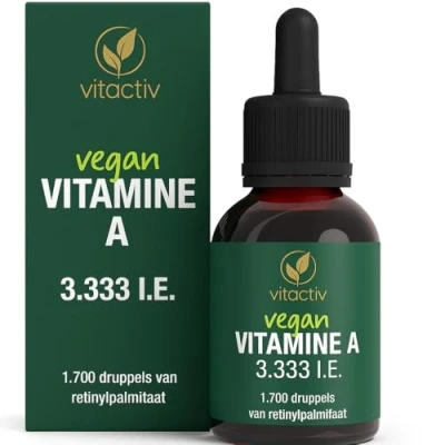 Afbeelding van vitamine A druppels, hoge dosis, 50 ml, 1700 druppels voor 850 dagen), 1000 µg (3333 IE), per dag, zeer biologisch beschikbaar retinylpalmitaat, MCT olie, uit Duitsland, laboratoriumgetest