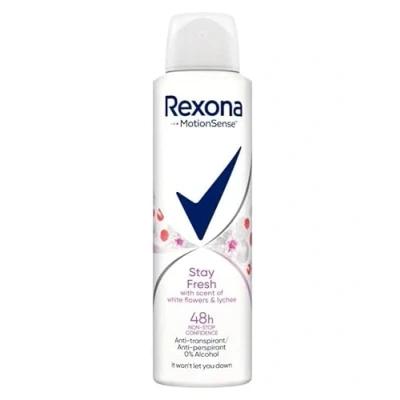 Afbeelding van 6x Rexona Deospray Stay Fresh Witte Bloemen &amp; Lychee /Anti Transpirant 48h 150ml