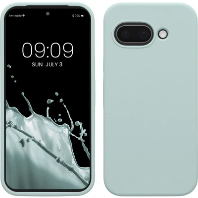 Afbeelding van kwmobile telefoonhoesje geschikt voor Google Pixel 9a Hoesje met siliconen coating Smartphone case in cool mint