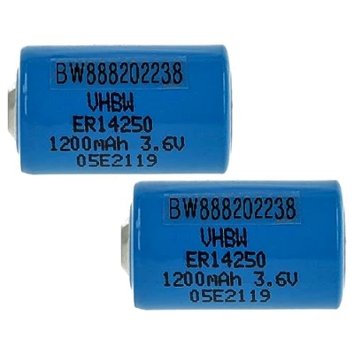 Afbeelding van vhbw 2X ER14250 ronde celbatterijen vervanging voor UHE X, VL1/2AA, XL 050F speciale batterijen (1200mAh, 3,6V, Li SOCl2)