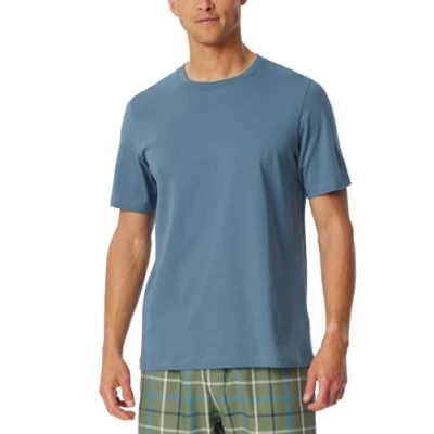 Afbeelding van Schiesser Rundhals Pyjamashirt, Heren, Maat: 48, Atlantikblau