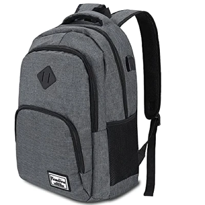Afbeelding van YAMTION 17,3 inch laptoprugzak, schoolras, universiteit, schoolrugzak, werkrugzak, (B6 donkergrijs, inch)