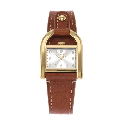 Afbeelding van Fossil ES5264 Horloge Harwell staal leder goudkleurig bruin wit 28 mm
