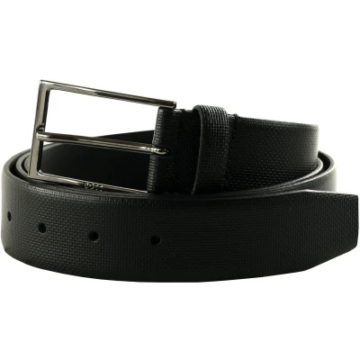 Afbeelding van BOSS Leren Riem Carmello Belt W120 Black Zwart