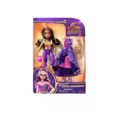 Afbeelding van Unicorn Academy Pop Sophia Gemaskerd Bal met 9 poppenaccessoires en regenbooghaar