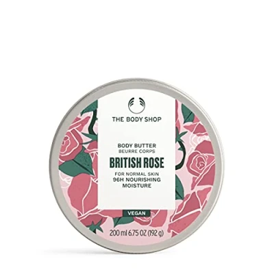 Afbeelding van The Body Shop BRITISH ROSE Butter voor normale huid 96H Voeding Moisture Vegan 200 ml