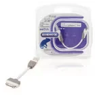 Afbeelding van USB sync and charge kabel A male 30 pins Apple dock 0.10 m wit
