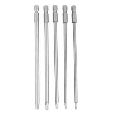 Afbeelding van Schroevendraaierbits, 5 stuks 150 mm 1/4 &quot;zeskantschacht T10 T30 Magnetische beveiligingsster BST schroevendraaierbitset