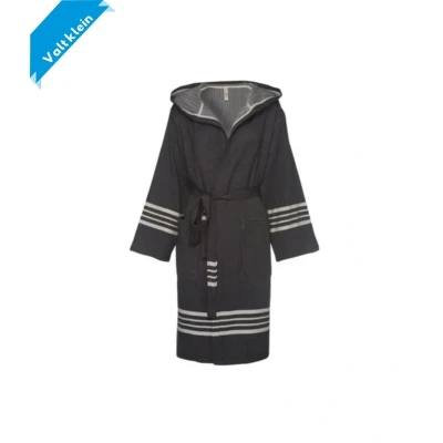 Afbeelding van Hamam badjas Sun Black van Lalay korte met capuchon (maat S t/m XXL) (10+ kleuren)