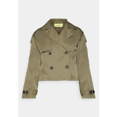 Afbeelding van JJXX Carlie Short Unisex Trenchcoat, Dames, Maat: XS, Dusty olive