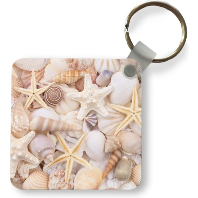 Afbeelding van Sleutelhanger Uitdeelcadeautjes Zeesterren Schelpen Strand Zomer Plastic
