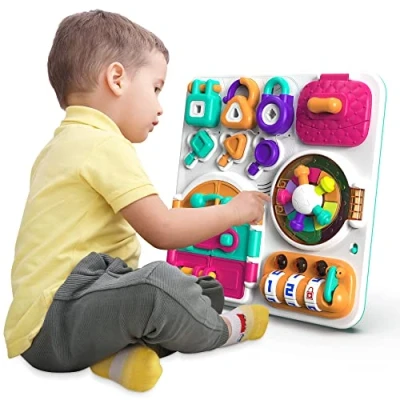 Afbeelding van auby Sing Lock n&#039; Code Busy Board Sensory Muziek, verjaardagscadeaus kleuterschool speelgoed voor kinderen leeftijd 18 19 20 21 maanden, FR461604A