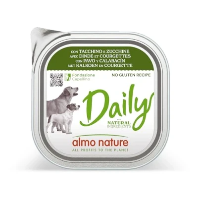 Afbeelding van Voordeelverpakking: 18x300g Almo Nature Daily met kalkoen en courgette nat hondenvoer