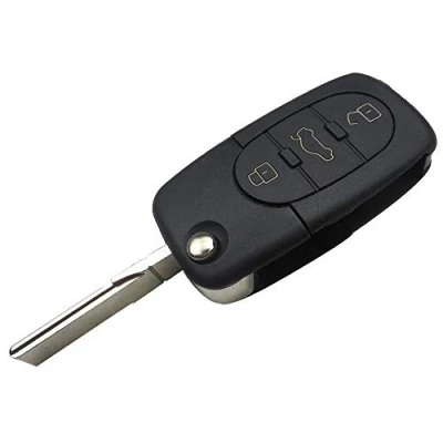Afbeelding van PHONILLICO Sleutelhoes voor Audi A3, S3, A4, S4, A2, A6, S6, RS6, A8, TT, 3 toetsen, afstandsbediening met lemmet