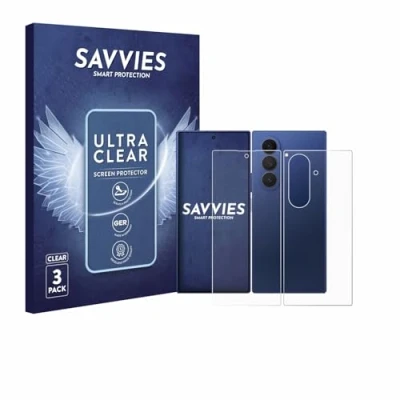 Afbeelding van Savvies Screenprotector voor Samsung Galaxy Z Fold 7 (Voor+Achter) Folie Beschermfolie transparant (6 Stuks)