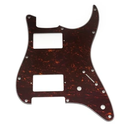 Afbeelding van Musiclily Pro 11 gaats ST Slagplaat Gitaar HH Pickguard met Bedekte 2 Humbucker Potmeter Uitsparingen voor Fender Squier Strat stijl Elektrische Gitaar, 4 laags Red Tortoise