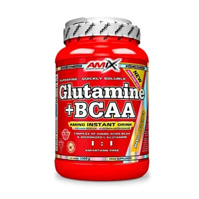 Afbeelding van Amix Glutamina + BCAA 1000 Gr Suplemento Alimenticio Favorece la Mejora del Rendimiento Contiene Aminoácidos Sabor Mango