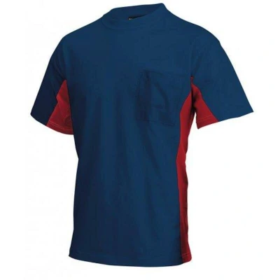 Afbeelding van Tricorp 102002 T Shirt Bicolor Borstzak Marineblauw/Rood