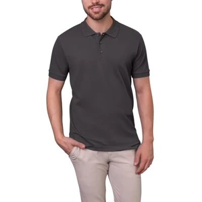Afbeelding van Men&#039;s &#039;Luxury Stretch&#039; Polo met korte mouwen Dark Grey 3XL