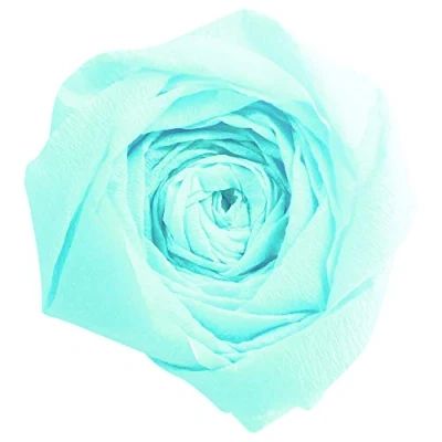 Afbeelding van Clairefontaine 903025C verpakking met 10 vellen crêpepapier, 2,5 x 0,5 m, ideaal voor creatieve hobby&#039;s, 1 verpakking, turquoise