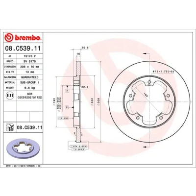 Afbeelding van Brembo Remschijven 08.C539.11