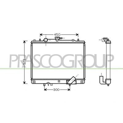 Afbeelding van PRASCO MB817R001 Radiateur Aluminium 500mm 638mm 32mm Koelribben gesoldeerd MITSUBISHI: L200 III Pick up (K6) 2.5 TDiC, TD 4WD 2001 2007
