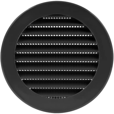 Afbeelding van Vent Systems 4&quot; inch zwarte Soffit Cover Ronde Lucht Louvre Grill Ingebouwde Insectenscherm HVAC ventilatieopeningen voor badkamer, thuiskantoor, keuken