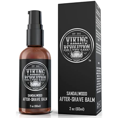 Afbeelding van Viking Revolution Aftershave Balm for Men Sensitive Skin Sandalwood Scent Soothes and Moisturizes Face After Shaving Eliminates Razor Burn A Silky Smooth Finish Shave