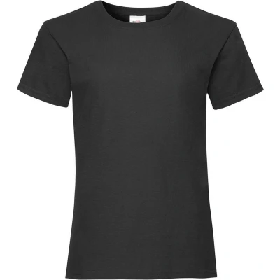 Afbeelding van Fruit Of The Loom Meisjes Kinderen Valewewight T shirt met korte mouwen (Zwart)