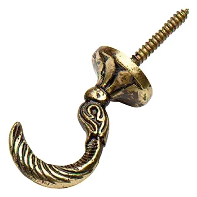 Afbeelding van Bulk Hardware 45 mm Egyptische gordijn vouwhouder, Messing massief, 2 stuks Ägyptischer Gardinen Schleifen Raffhalter, massiv/Weiß massief/wit