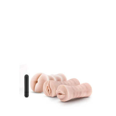 Afbeelding van M for Men Set Van 3 Masturbators Met Bullet Vibrator: Vagina, Anus, Mond